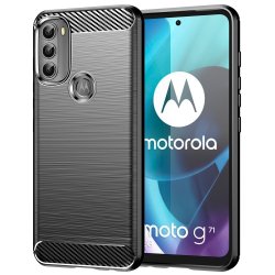 Motorola moto g71 5G Cover Børstet Karbonfibertekstur Sort
