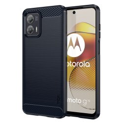 Motorola Moto G73 5G Cover Børstet Karbonfibertekstur Blå