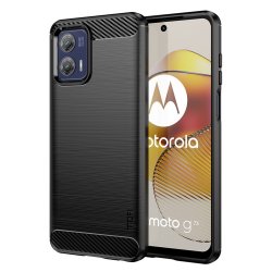 Motorola Moto G73 5G Cover Børstet Karbonfibertekstur Sort