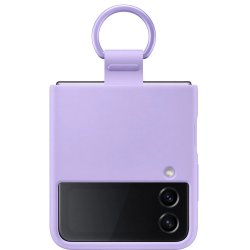 Original Galaxy Z Flip 4 Cover Silicone Cover with Ring Bora Purple