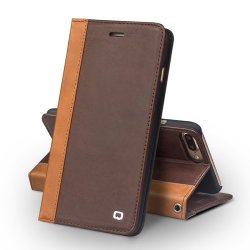 Premium MobilEtui Ægte Læder till iPhone 7/8 Plus Mørkebrun
