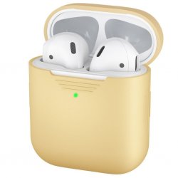 AirPods (1/2) Skal PodSkinz Skyddande silikonskal Pastellgul
