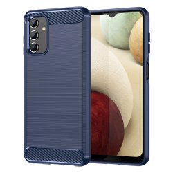 Samsung Galaxy A04s Cover Børstet Karbonfibertekstur Blå
