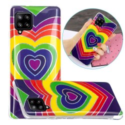 Samsung Galaxy A42 5G Cover Motiv Farverig Hjertemønster