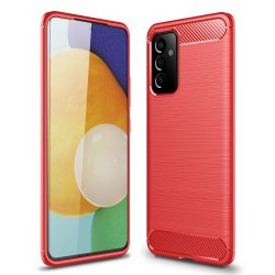 Samsung Galaxy A82 5G Cover Børstet Karbonfibertekstur Rød