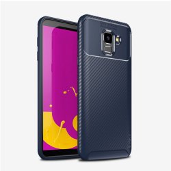 Samsung Galaxy J6 2018 MobilCover TPU Kulfibertekstur Blå