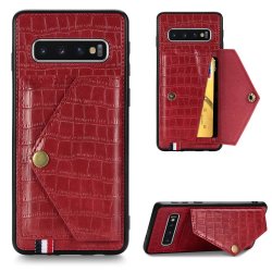 Samsung Galaxy S10 Cover Krokodillemønster KortHolder Rød
