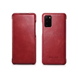 Samsung Galaxy S20 Etui Ægte Læder Flip Rød