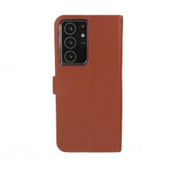 Samsung Galaxy S21 Ultra Etui Book Case Leather Brun