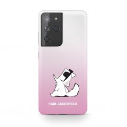 Samsung Galaxy S21 Ultra Cover Choupette Transparent Lyserød