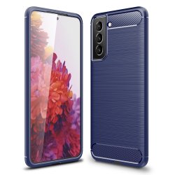 Samsung Galaxy S22 Plus Cover Børstet Karbonfibertekstur Blå