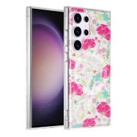 Samsung Galaxy S23 Ultra Cover Blomstermønster MagSafe Rød Grøn