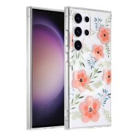 Samsung Galaxy S23 Ultra Cover Blomstermønster MagSafe Lyserød