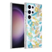 Samsung Galaxy S23 Ultra Cover Blomstermønster MagSafe Turkis