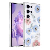 Samsung Galaxy S24 Ultra Cover Blomstermønster MagSafe Rød Blå