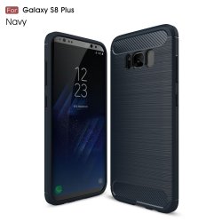 Samsung Galaxy S8 Plus MobilCover Kulfibertekstur Mørkeblå