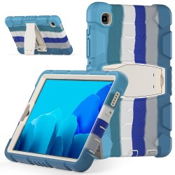 Samsung Galaxy Tab A7 Lite T220 T225 Cover med Stativ Blå Ränder