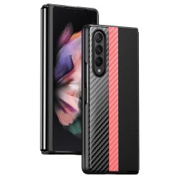 Samsung Galaxy Z Fold 4 Deksel Karbonfibertekstur Stripe Rosa