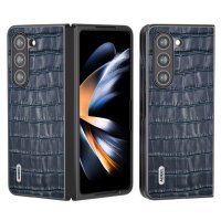 Samsung Galaxy Z Fold 5 Cover Krokodille tekstur Blå
