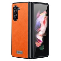 Samsung Galaxy Z Fold 5 Cover Lædertekstur Orange