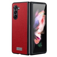 Samsung Galaxy Z Fold 5 Cover Litchi Rød