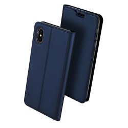 Skin Pro Series Etui till iPhone Xs Max PU-læder TPU Mørkeblå
