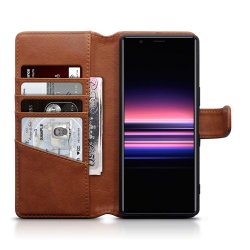 Sony Xperia 10 III Etui Essential Leather Maple Brown