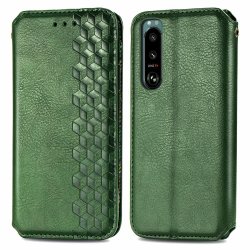 Sony Xperia 5 III Etui Blokmønster Grøn