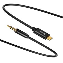 Type-C till 3.5mm AUX Audio Kabel 1.2m Sort