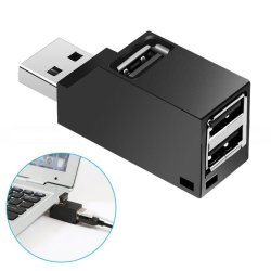 USB-Adapter med 3 USB-portar Sort