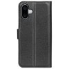 iPhone 16 Etui Litchi Sort