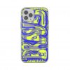 iPhone 12/iPhone 12 Pro Cover Snap Case Clear AOP Blue/Neon Lime