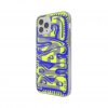 iPhone 12/iPhone 12 Pro Cover Snap Case Clear AOP Blue/Neon Lime