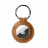 Apple AirTag Holder Real Leather Keychain Case Brun