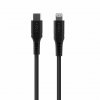 Kabel Liquid Silicone USB-C/Lightning 0.5m Sort