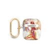 AirPods 1/2 Cover Flower Print & Gold Hook Lilla