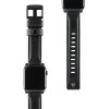 Apple Watch 44/42mm Armbånd Ægte Læder Sort