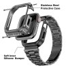 Apple Watch 44mm Armbånd med Cover Rustfrit stål Grå