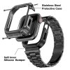 Apple Watch 44mm Armbånd med Cover Rustfrit stål Sort