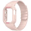 Apple Watch 44/45mm Armbånd Cover Silikone Magnetlukning Lyserød
