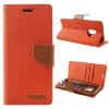 Canvas Diary Series till Galaxy S9 Plånboksetui Stof PU-læder TPU Orange