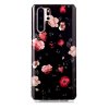 Huawei P30 Pro Cover Selvlysende Motiv Blommor på Sort