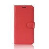Sony Xperia 1 Plånboksetui Litchi PU-læder Rød