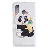 Samsung Galaxy A40 Plånboksetui PU-læder Motiv Panda med Nappflaska