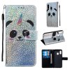 Samsung Galaxy A20E Plånboksfodral Kortfack Glitter Motiv Panda