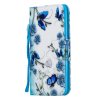 Samsung Galaxy A10 Plånboksetui Kortholder Motiv Blåa Fjärilar och Blommor