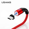 USB till Micro USB Kabel 2m Magnetisk Fästning LED-indikator Rød