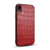 iPhone Xr Cover Ægte Læder Krokodillemønster Rød