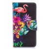 Samsung Galaxy A40 Plånboksetui PU-læder Motiv Flamingo och Blommor