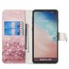 Samsung Galaxy S10 Plånboksetui Kortholder Motiv Lyserød Glitter